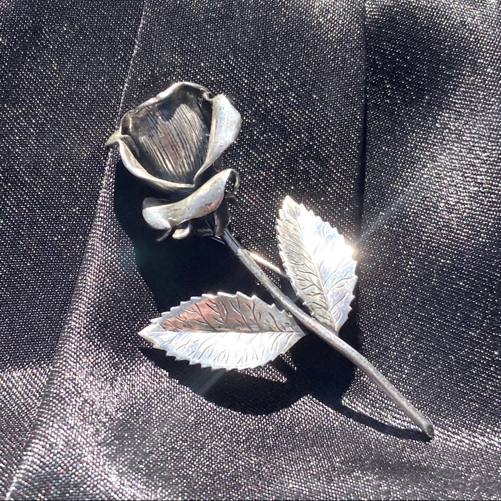 Vintage Beau Sterling Rose Pin!!